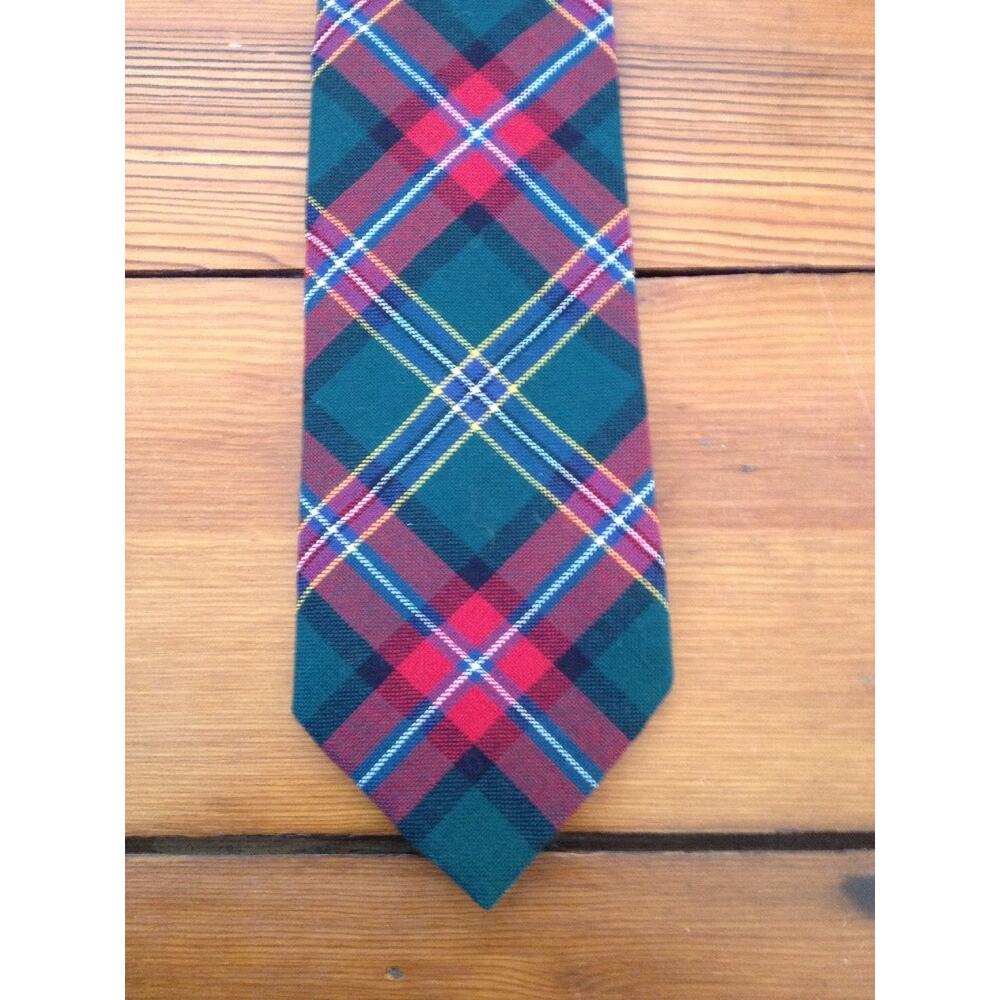 Vintage National Millennium Lochcarron 100% Wool Scottish Taran Plaid Skinny Tie